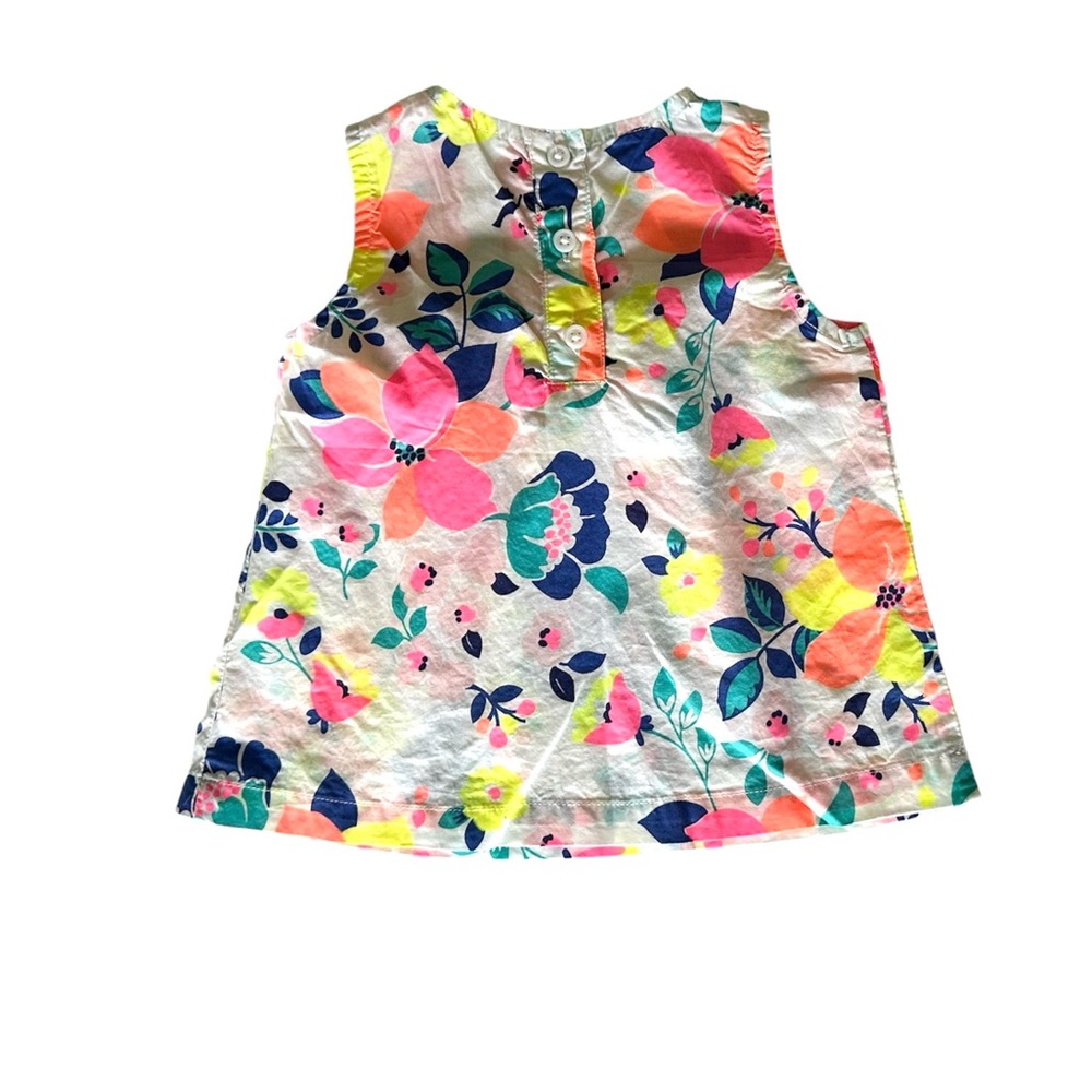 Carters Baby Girl Sleeveless Floral Top Size 18 months 100% Cotton  NEW W/ TAGS - Picture 5 of 5